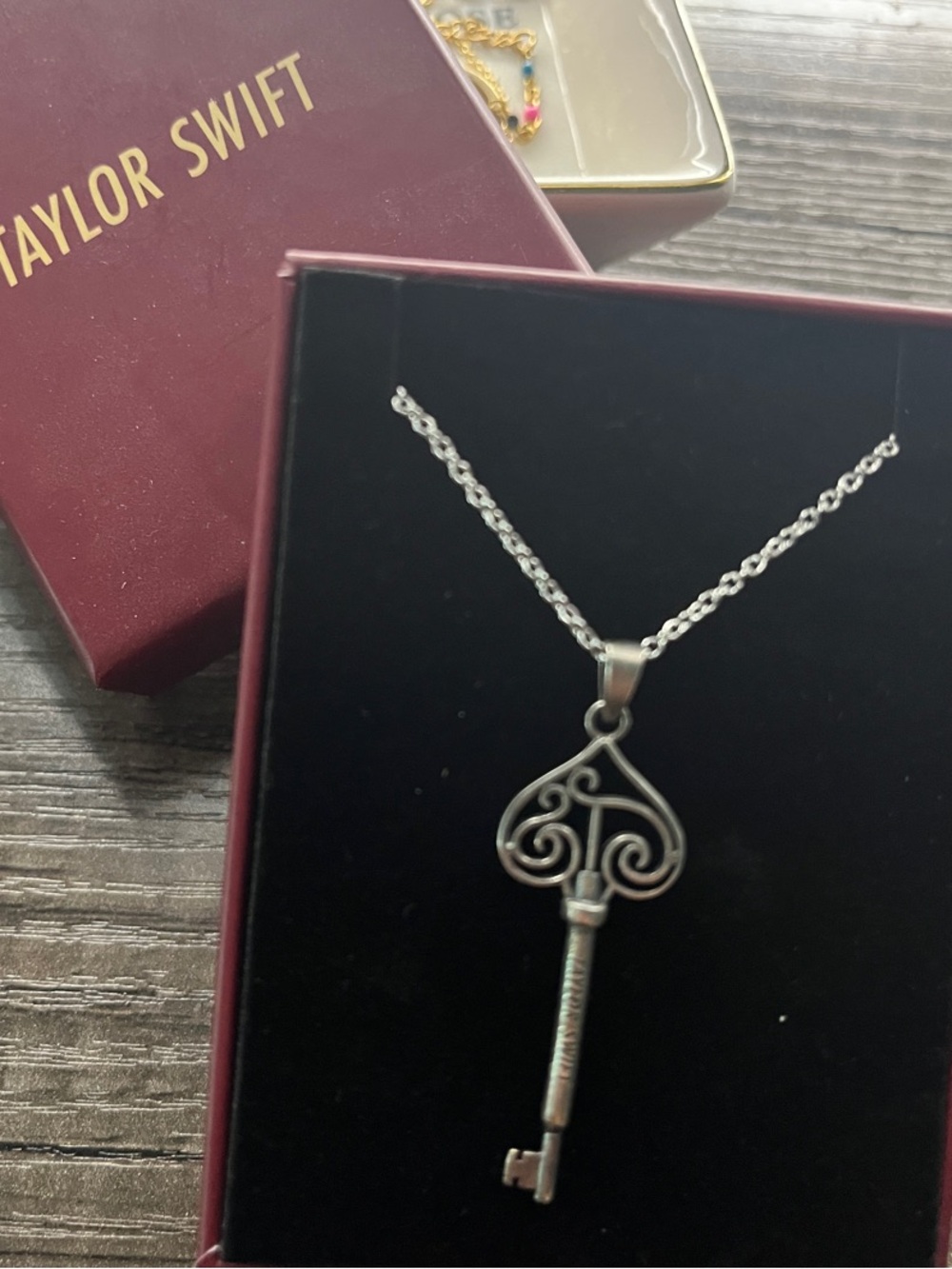 Taylor Swift Silver Heart-Key Pendant Necklace
